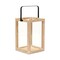 Contemporary Home Living Ridged Rectangular Wooden Tabletop Lantern - 16"